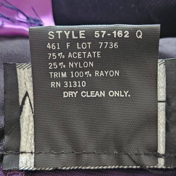 Vintage Purple Velvet Jacket Dress Size 12 - Picture 8 of 8